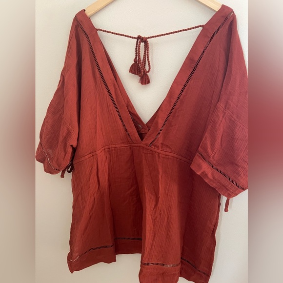 Abercrombie & Fitch Other - Abercrombie & Fitch Red/Orange Kimono Tunic/Swimsuit Coverup